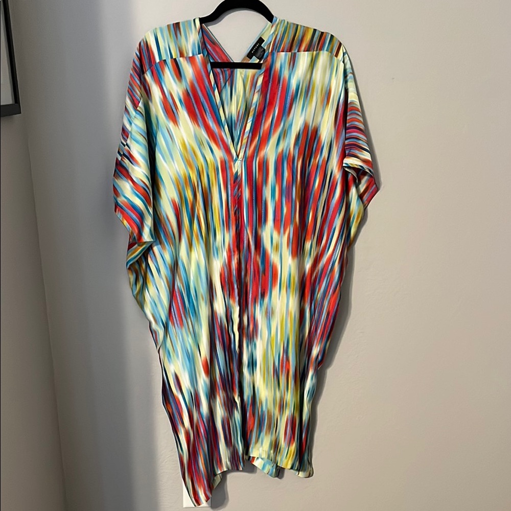 Natori Striped Kaftan Dress